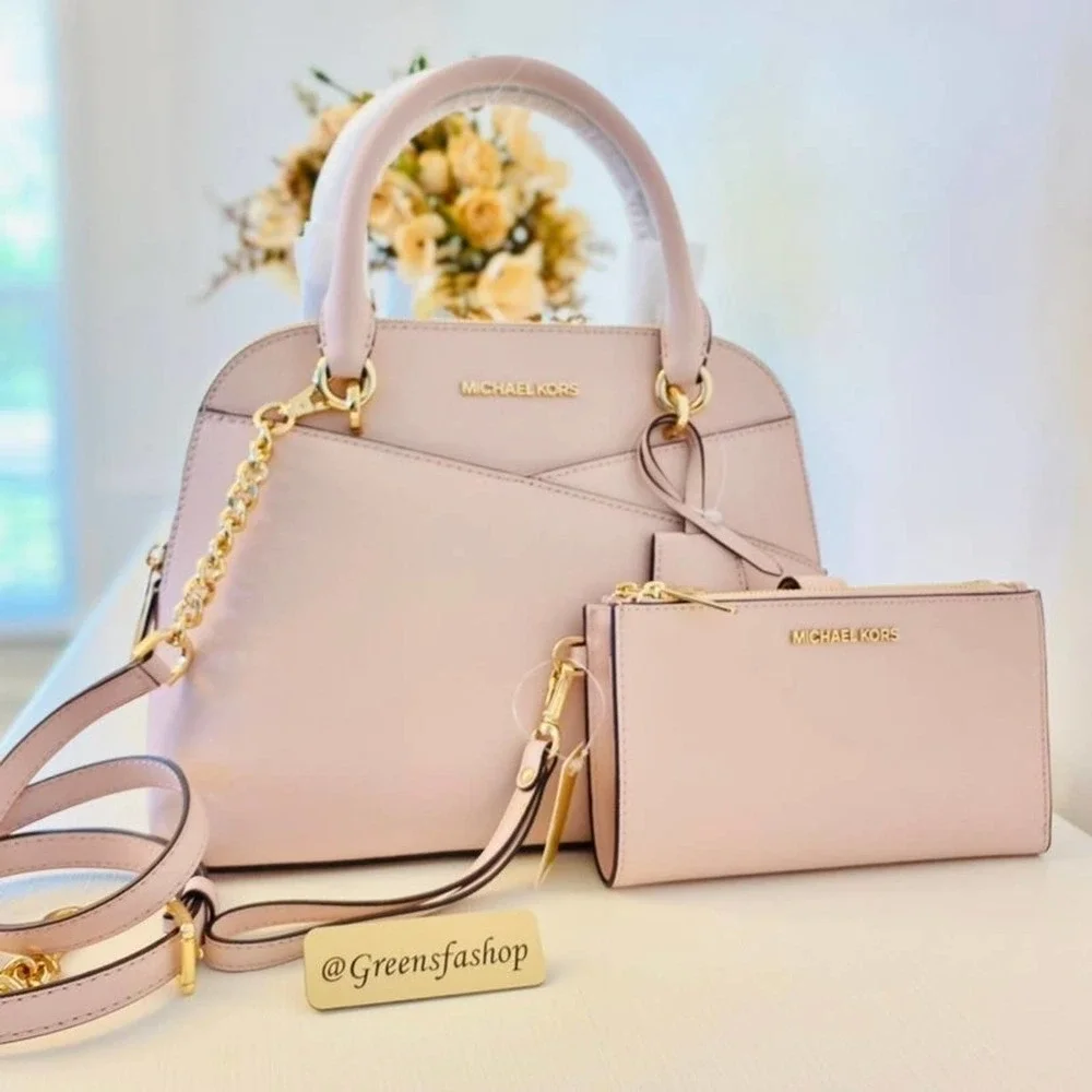 Michael Kors Purse & Wallet Medium Dome Satchel Crossbody Powder blush